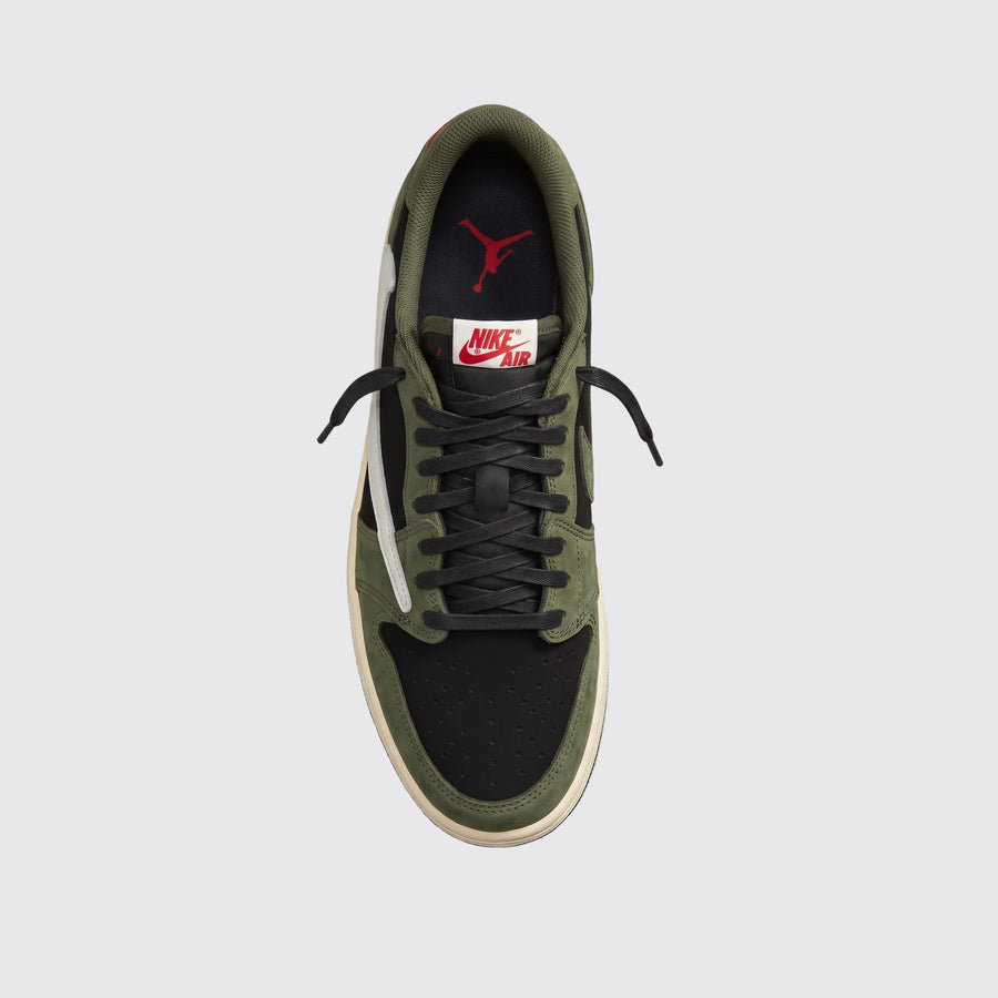 Travis Scott x Air Jordan 1 Low OG Black Olive Sneaker – Draufsicht
