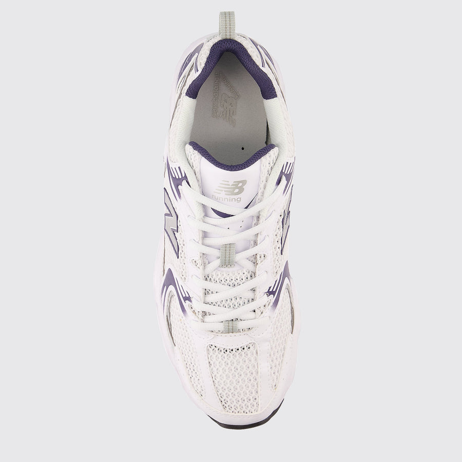 New Balance 530 White Dark Mercury sneaker – top view