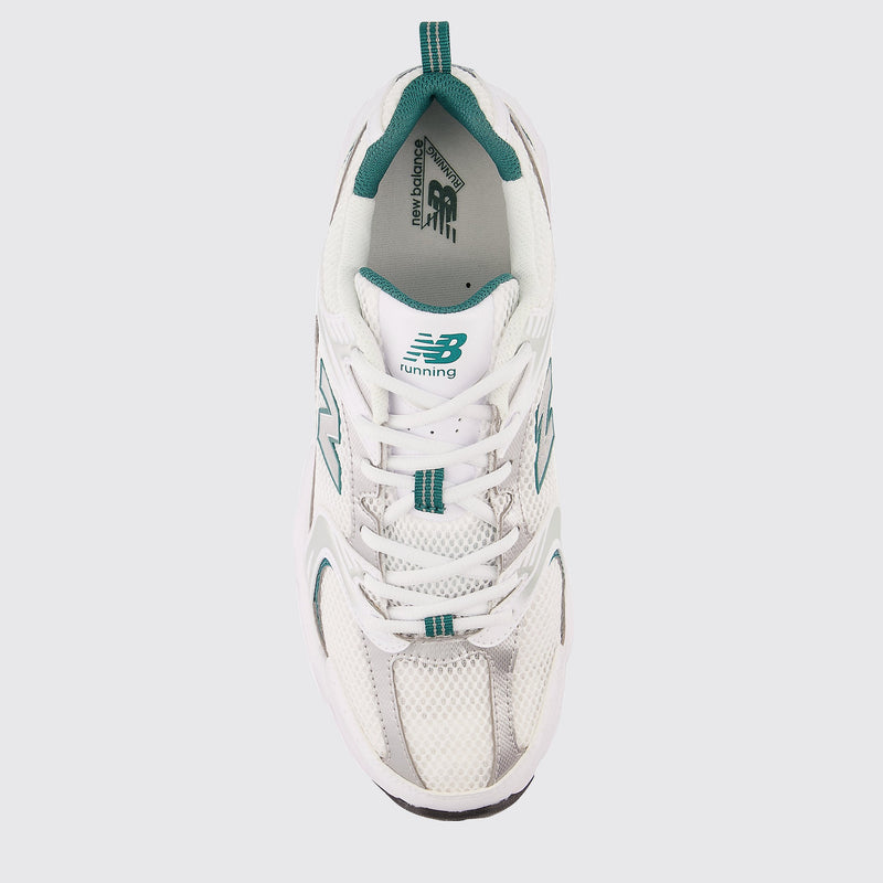 New Balance 530 White Silver Green zapatilla – vista superior