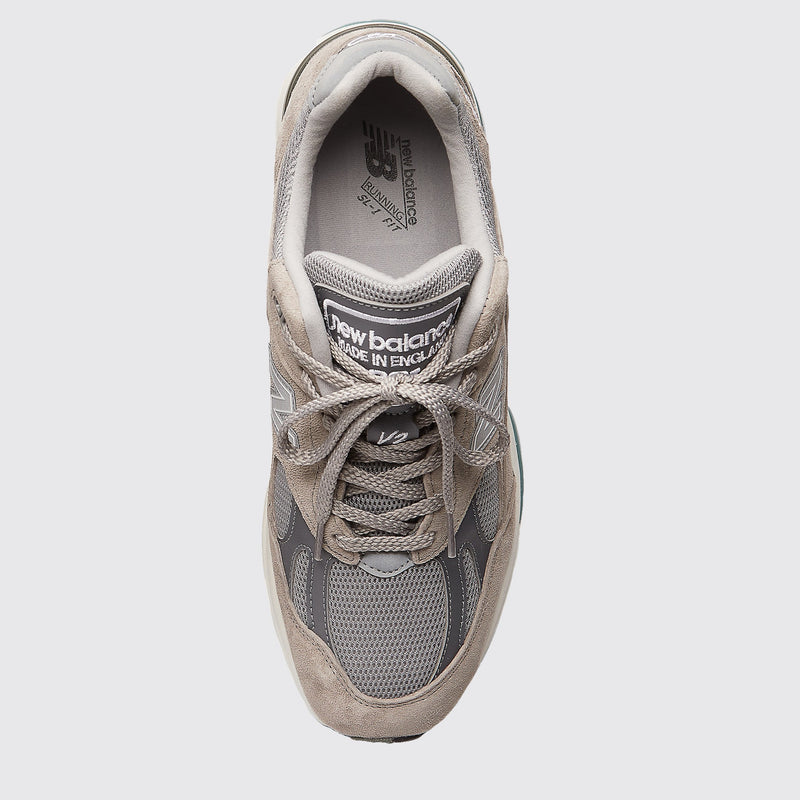 New Balance 991v2 Made in UK Dove Alloy Sneaker – Draufsicht