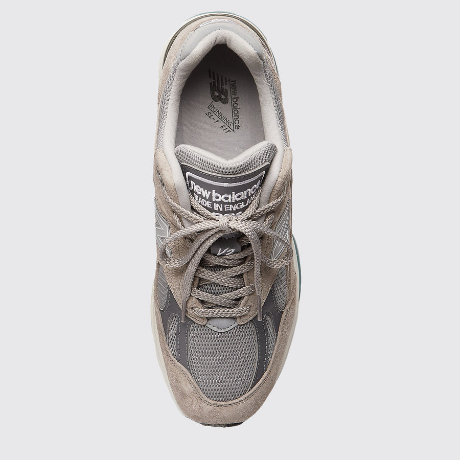 New Balance 991v2 Made in UK Dove Alloy Sneaker – Draufsicht