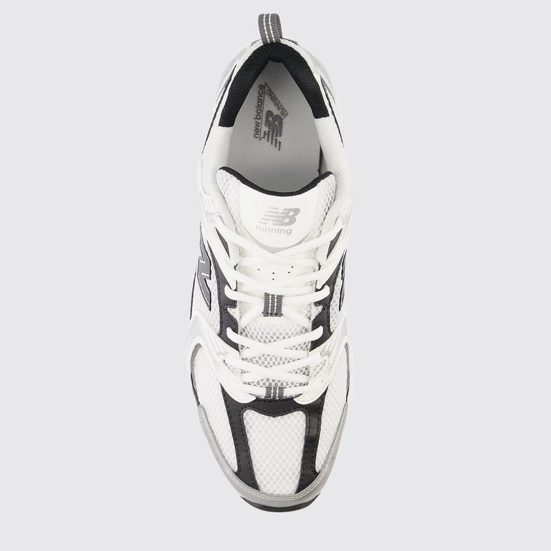 New Balance 530 White Silver Black zapatilla – vista superior