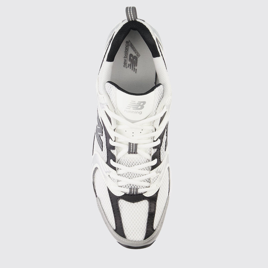 New Balance 530 White Silver Black zapatilla – vista superior