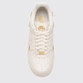 Women's Nike Air Force 1 '07 LX Mini Swoosh Gold sneaker – top view