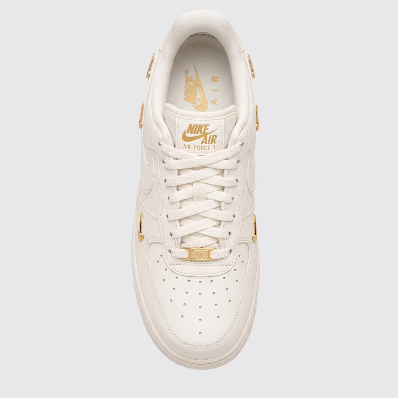 Women's Nike Air Force 1 '07 LX Mini Swoosh Gold sneaker – top view