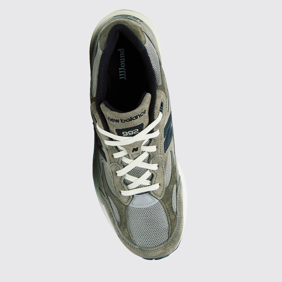 JJJJound New Balance 992 Grey basket – vue de dessus