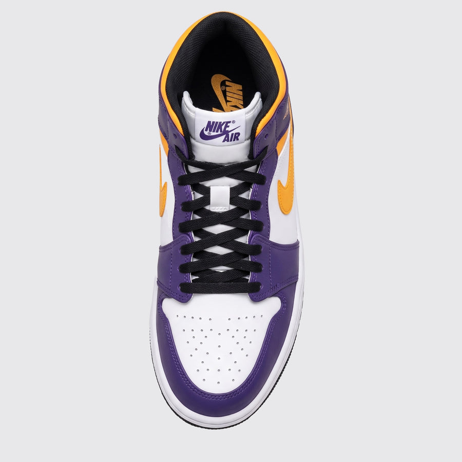 Air Jordan 1 Mid Lakers sneaker – top view