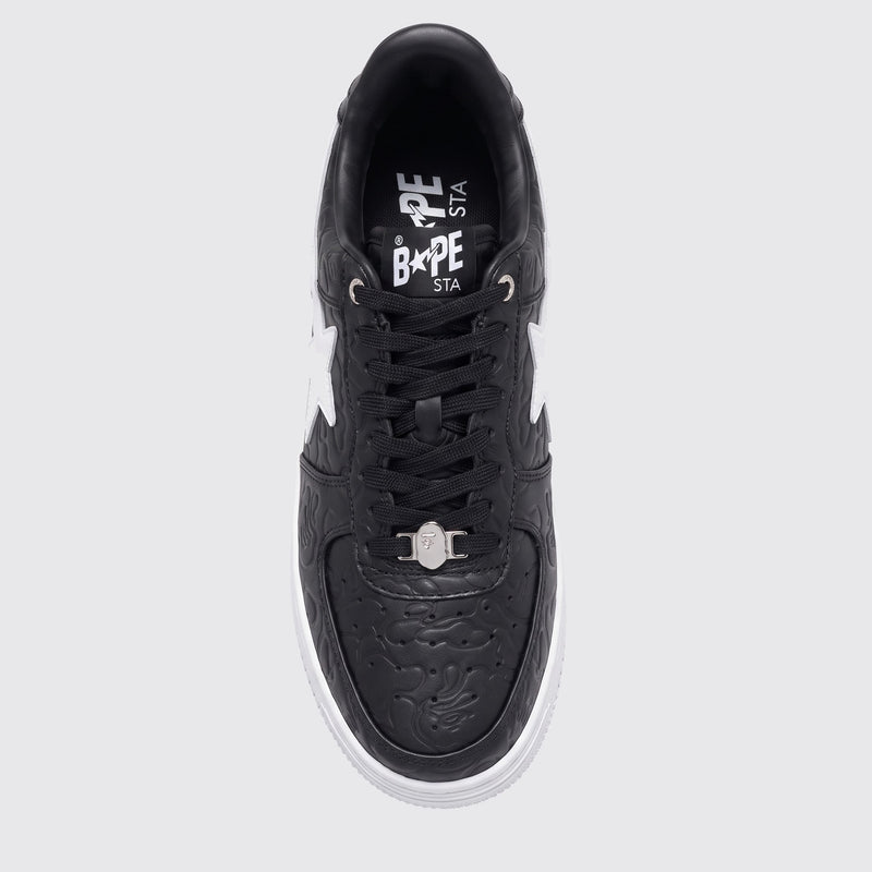 A Bathing APE BAPE STA #3 Black White sneaker – top view