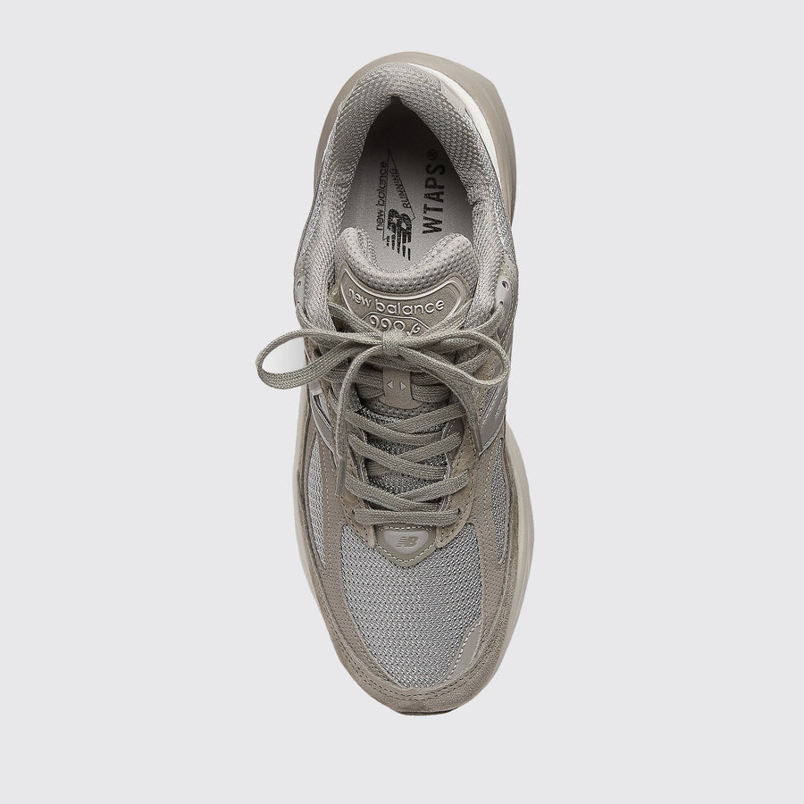 WTAPS New Balance 990v6 Made in USA Moon Mist sneaker – top view