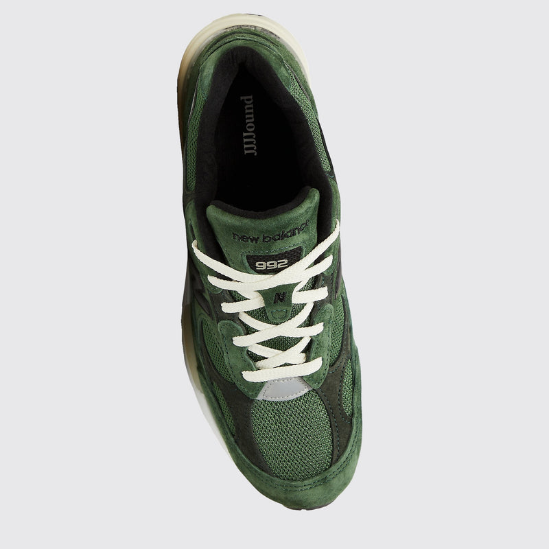 JJJJound New Balance 992 Green zapatilla – vista superior