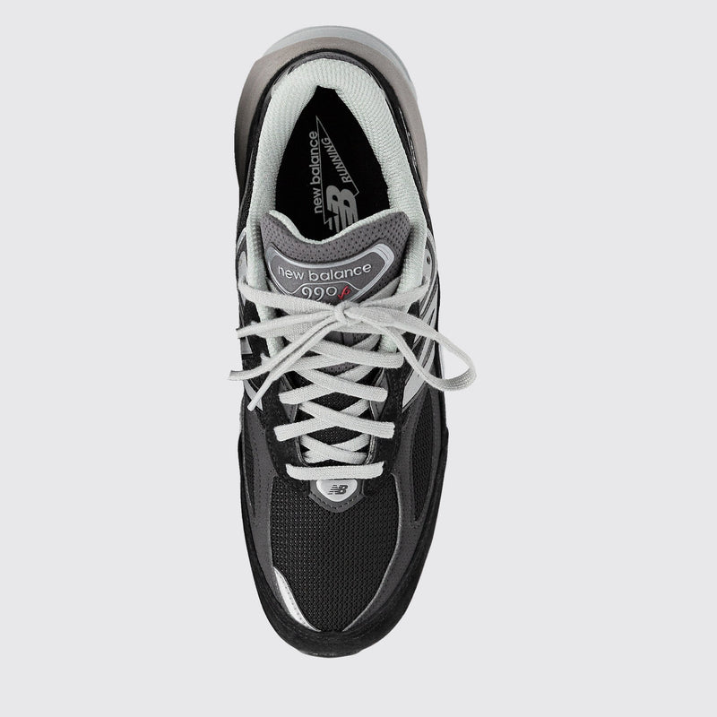 New Balance 990v6 Made in USA Black zapatilla – vista superior