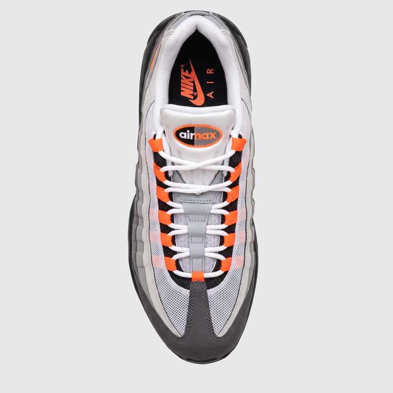 Nike Air Max 95 Wolf Grey Safety Orange sneaker – top view