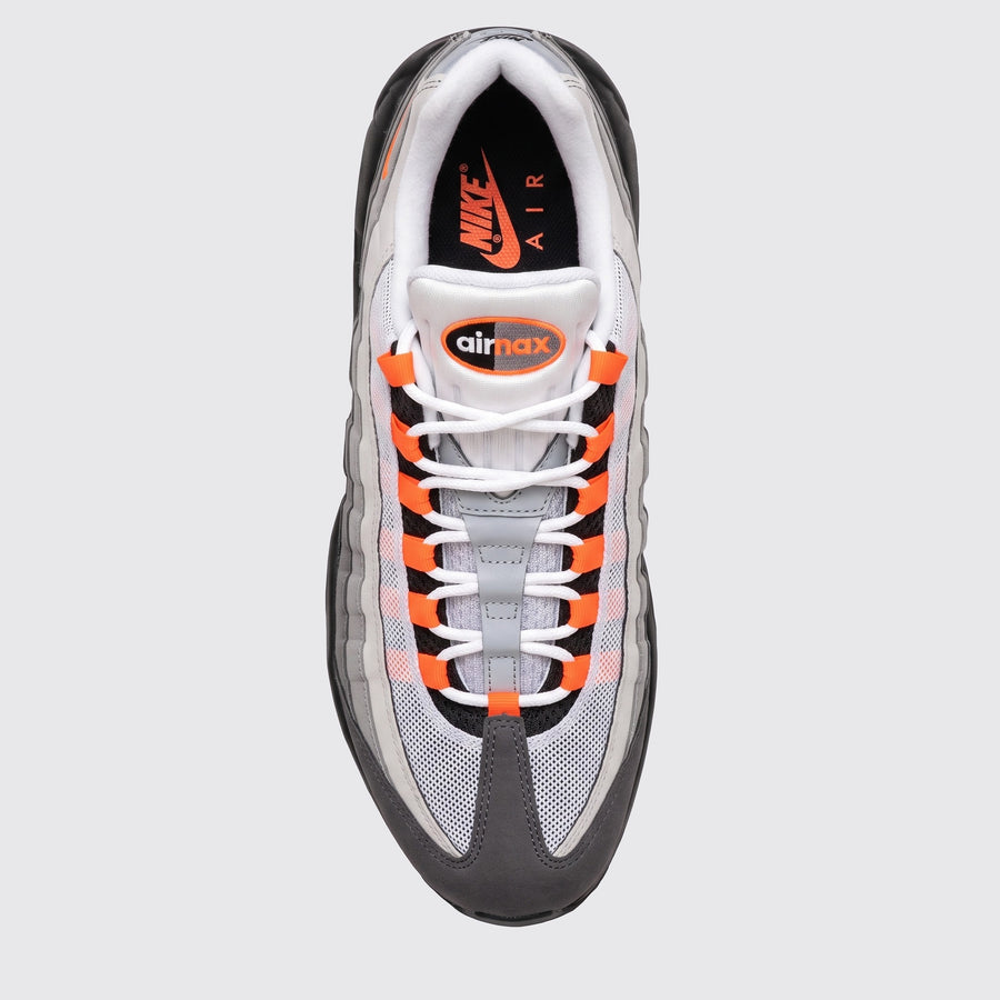 Nike Air Max 95 Wolf Grey Safety Orange sneaker – top view
