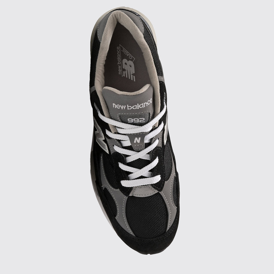 New Balance 992 Black Suede sapatilha – vista de cima