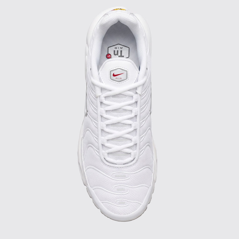 Women's Nike Air Max Plus Triple White sneaker – top view