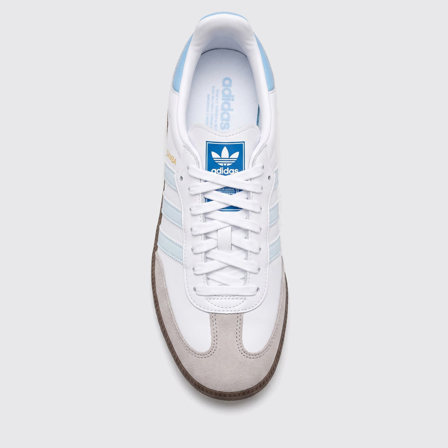Adidas Samba OG White Halo Blue sneaker – top view