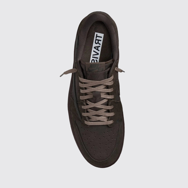 Travis Scott x Air Jordan 1 Low OG Velvet Brown sneaker – top view