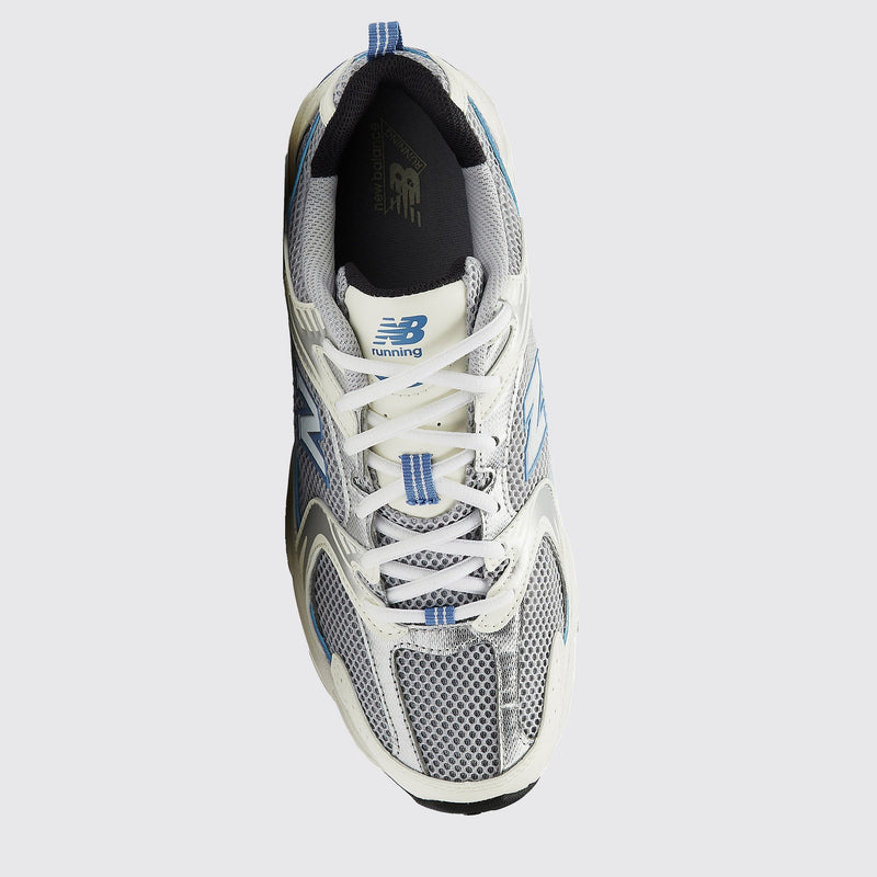 New Balance 530 Steel Blue sneaker – top view