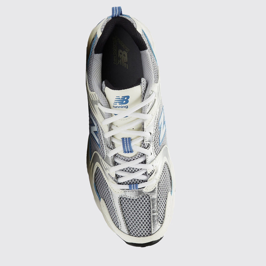 New Balance 530 Steel Blue sneaker – top view