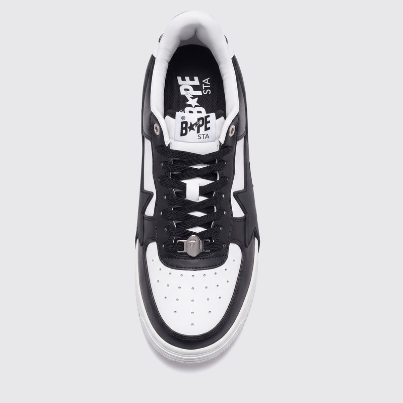A Bathing APE BAPE STA OS Black White sneaker – top view