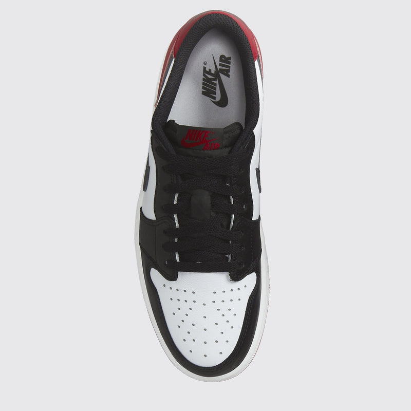Air Jordan 1 Low OG Black Toe sneaker – top view