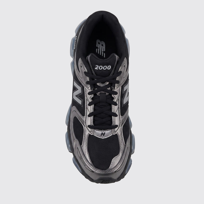 New Balance ABZORB 2000 Black Silver sneaker – top view