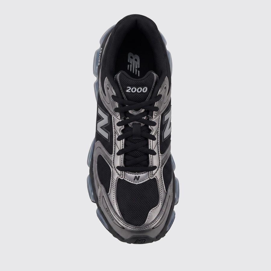 New Balance ABZORB 2000 Black Silver sneaker – top view