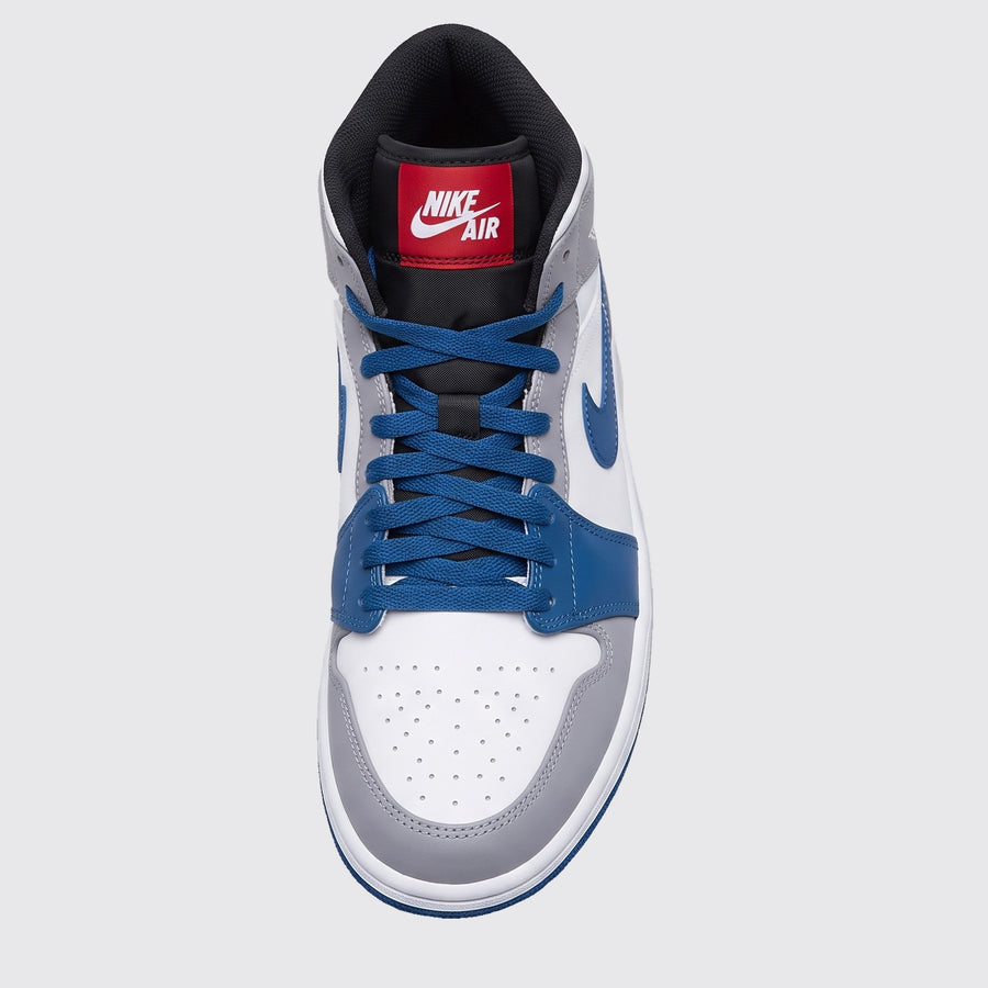 Air Jordan 1 Mid True Blue sneaker – top view