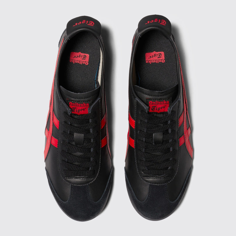 Onitsuka Tiger Mexico 66 Black Classic Red Sneaker – Draufsicht des Paares