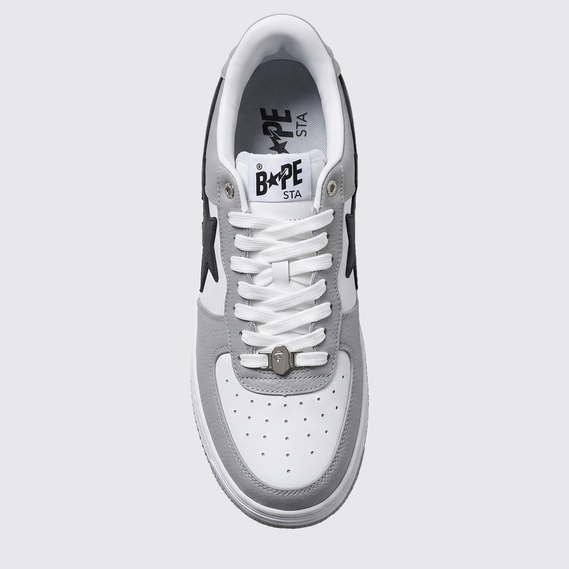 A Bathing APE BAPE STA Low Grey Black sneaker – top view