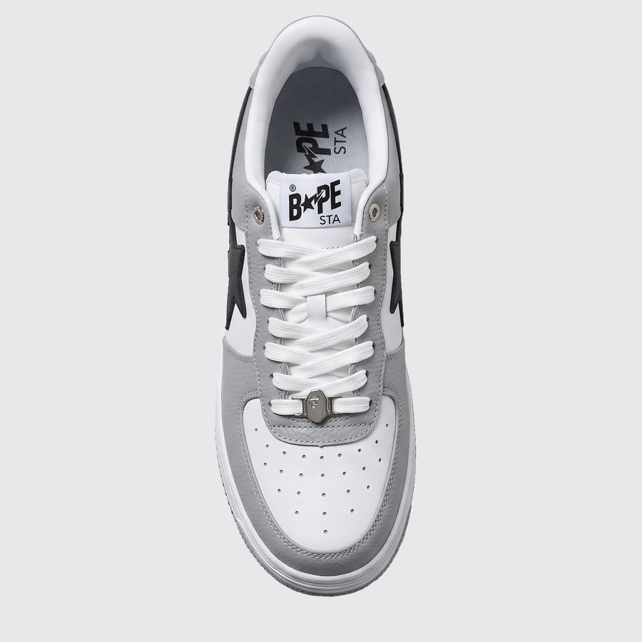 A Bathing APE BAPE STA Low Grey Black sneaker – top view