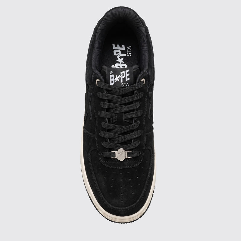 A Bathing APE BAPE STA Black Suede sneaker – top view