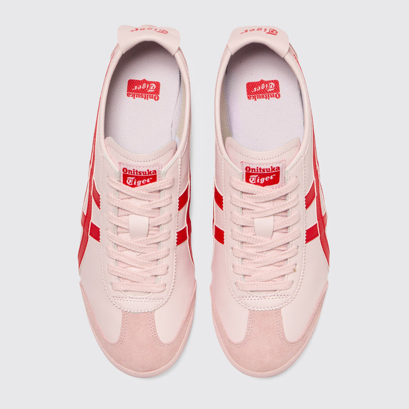 Onitsuka Tiger Mexico 66 Crystal Pink Classic Red Sneaker – Draufsicht des Paares