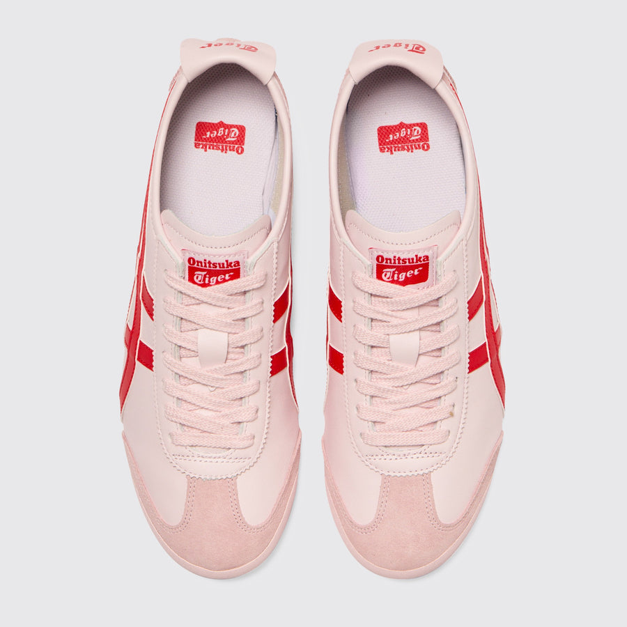 Onitsuka Tiger Mexico 66 Crystal Pink Classic Red Sneaker – Draufsicht des Paares