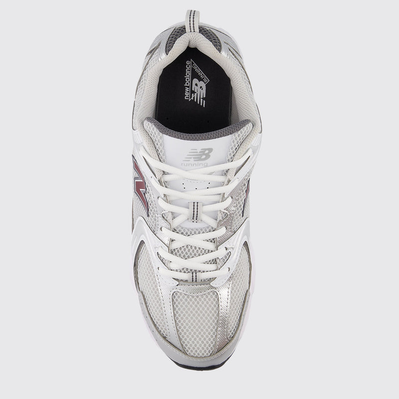 New Balance 530 Silver Burgundy Sneaker – Draufsicht