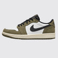Air Jordan 1 Low OG Medium Olive sneaker – side view