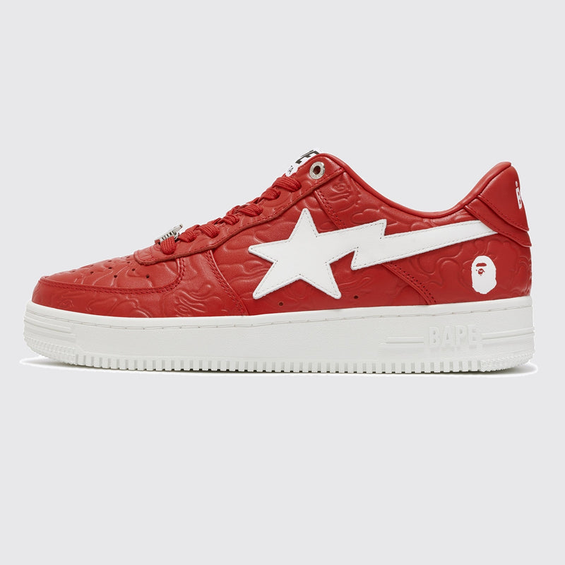 A Bathing APE BAPE STA #3 Red White sneaker – side view