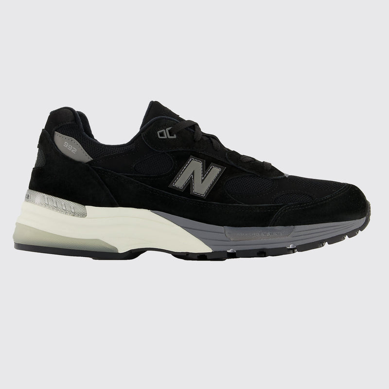 New Balance 992 Black Grey White sneaker – other side view