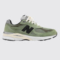 JJJJound New Balance 990v3 Made in USA Olive zapatilla – vista del otro lateral