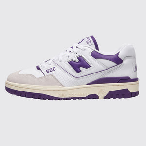 New Balance 550 White Purple sneaker – side view