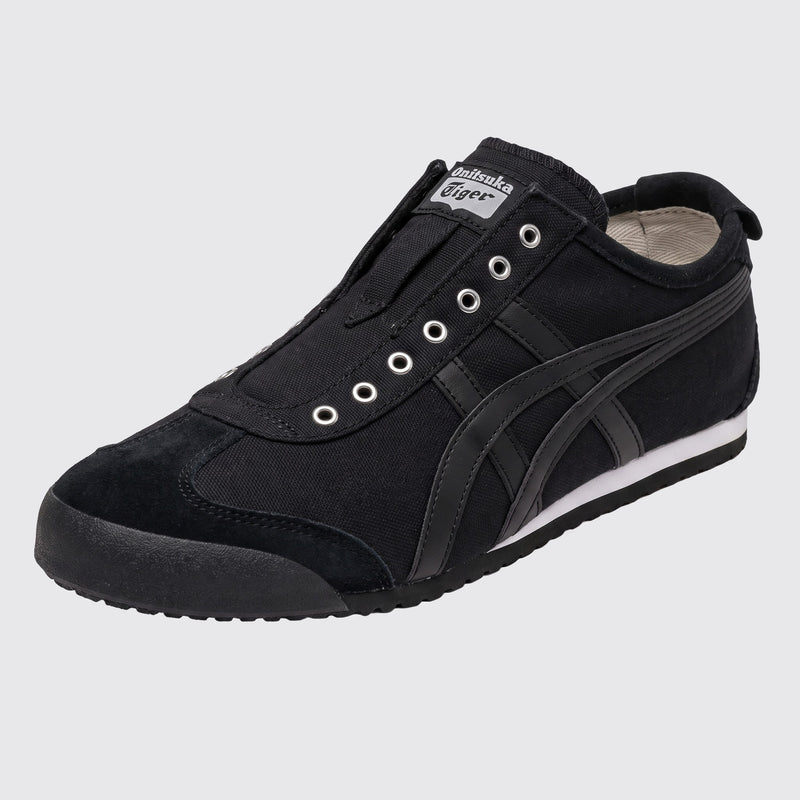 Onitsuka Tiger Mexico 66 Slip-On Black Black sneaker – front three-quarter view