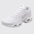 Women's Nike Air Max Plus Triple White sneaker – front three-quarter view