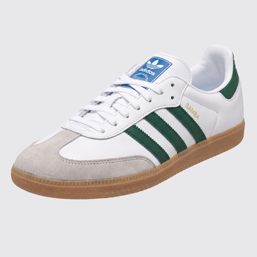 Adidas Samba OG White Green Gum sneaker – front three-quarter view