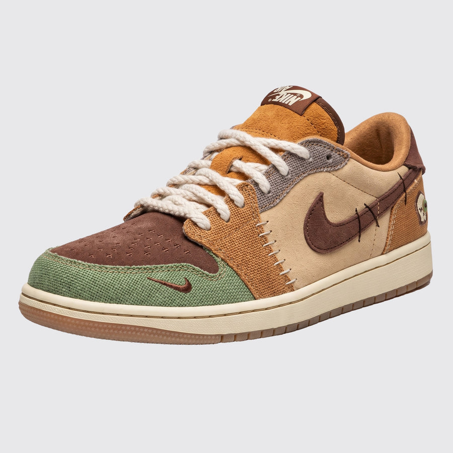 Zion Williamson x Air Jordan 1 Low OG Voodoo zapatilla – vista frontal 3/4