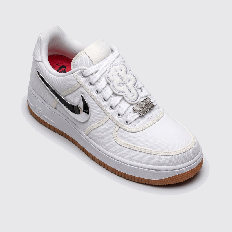 Travis Scott x Nike Air Force 1 Low AF100 sneaker – front three-quarter view