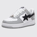 A Bathing APE BAPE STA Low Grey Black sneaker – front three-quarter view