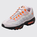 Nike Air Max 95 Wolf Grey Safety Orange sneaker – front three-quarter view