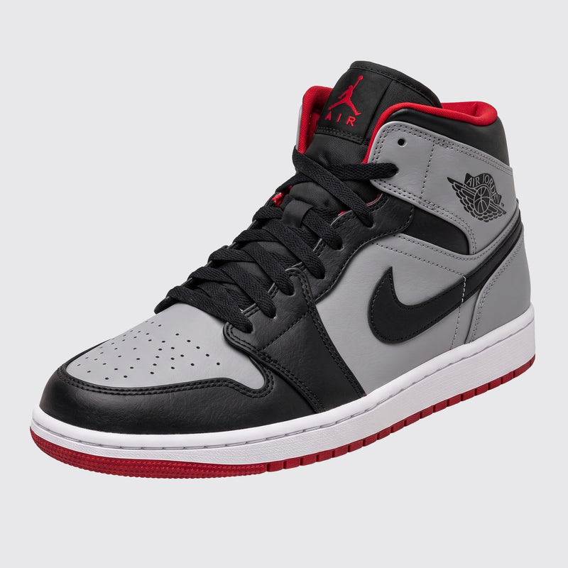 Air Jordan 1 Mid Black Cement Sneaker – Dreiviertel-Vorderansicht