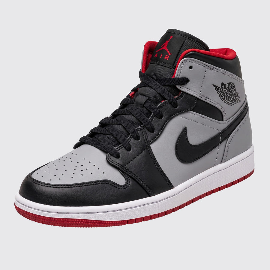 Air Jordan 1 Mid Black Cement Sneaker – Dreiviertel-Vorderansicht