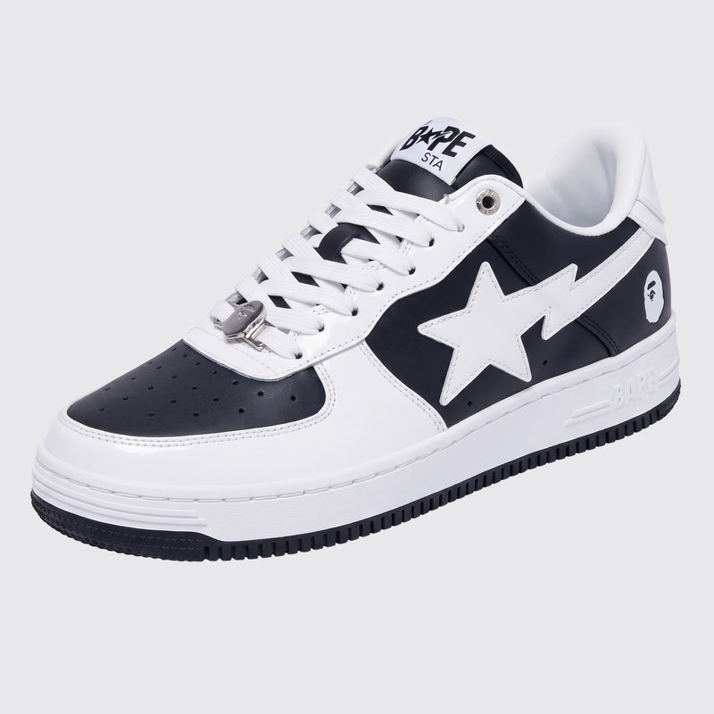 A Bathing APE BAPE STA #6 Black sneaker – front three-quarter view